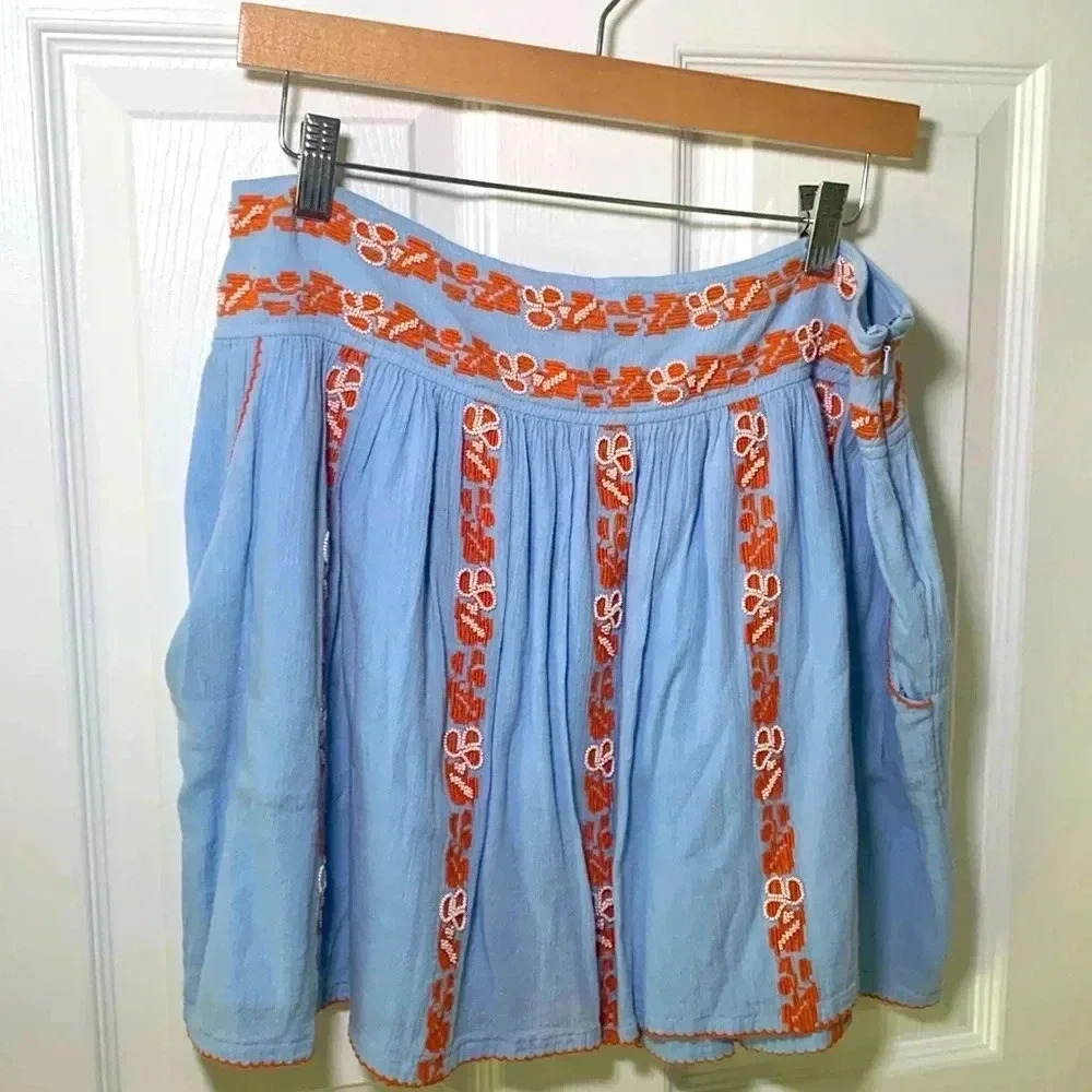 Tory Burch Alexandria beaded boho skirt size 10
